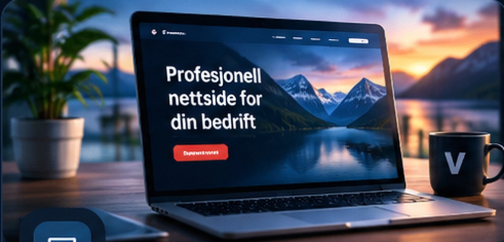Illustrasjon av ei profesjonell bedriftsnettside