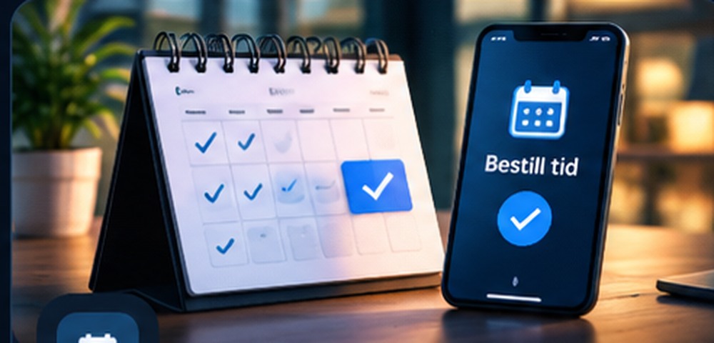 Illustrasjon av digital bestilling og kalender